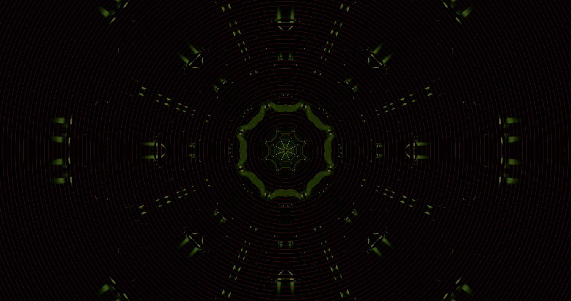 Neon Tunnel Screensaver 4K 60FPS VJ Loop Green Geometric Motion Background