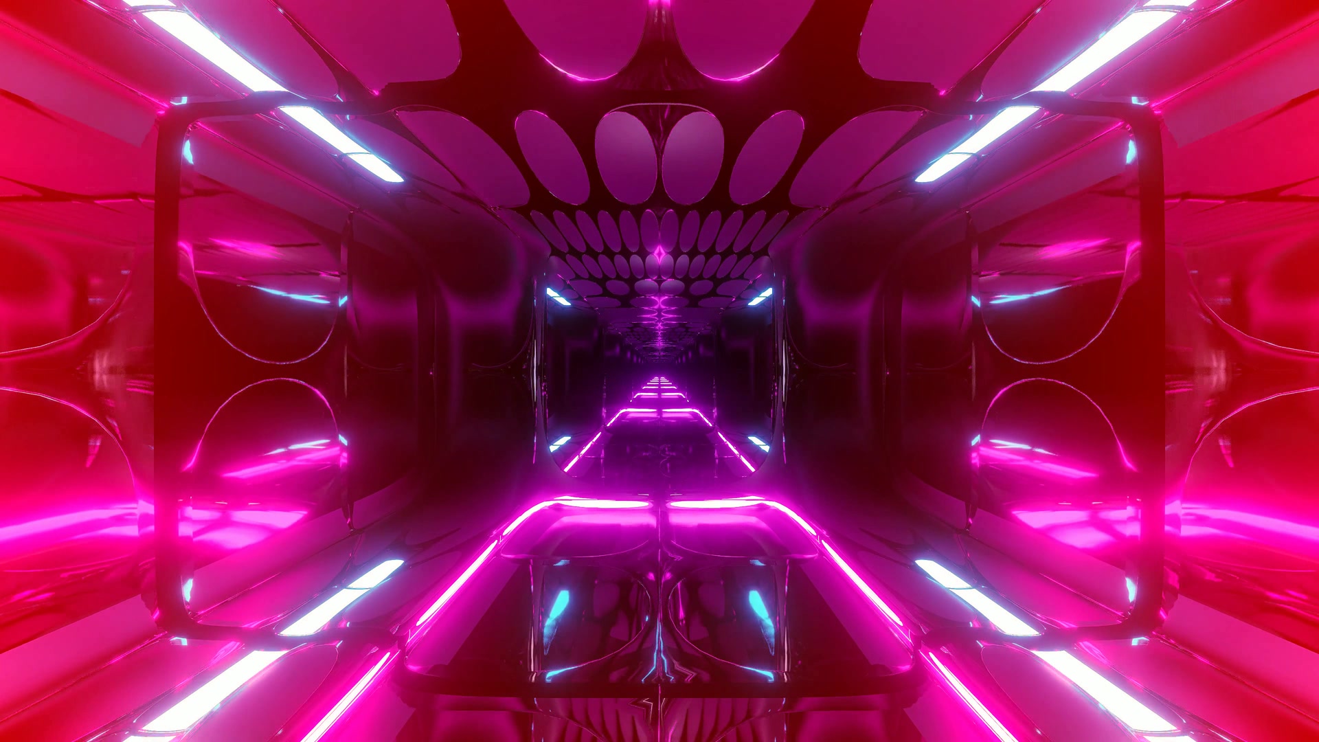 Ružičasti Neon Tunel Screensaver 4K UHD 60fps VJ Loop