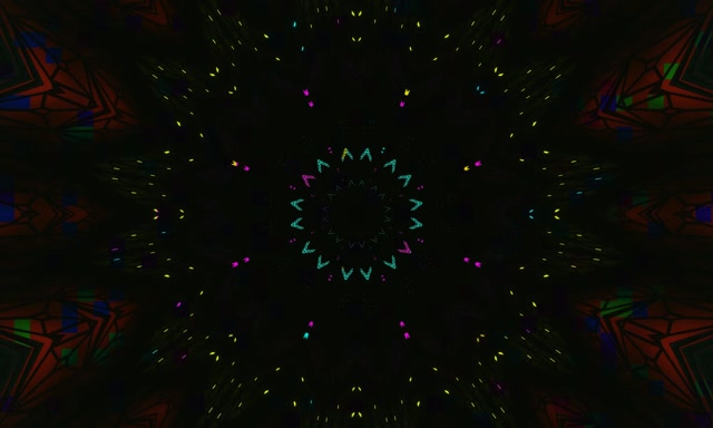 Neon Tunel Kaleidoskop Zvezdani Prasak VJ Loop 5:3 Wide 60fps Čuvar Ekrana