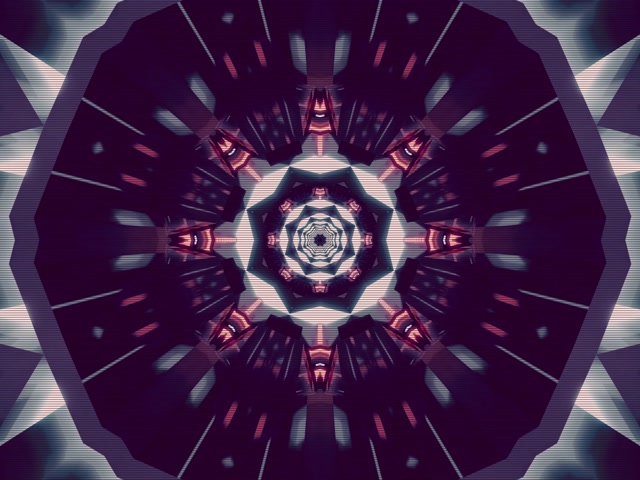 Ljubičasti Neon Tunel Kaleidoskop 60fps 4:3 Classic Čuvar Ekrana PC Laptop VJ Loop