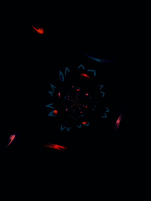 Neon Tunel Tamni Kaleidoskop Vrtlog VJ Loop 3:4 iPad Portrait 60fps Screensaver
