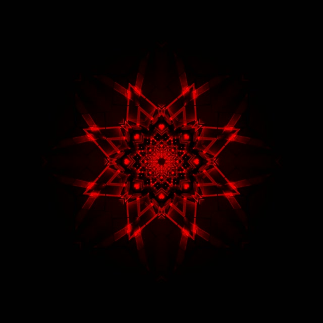 Crvena Fraktal Zvezda Neon Tunel VJLoops 1:1 Kvadrat 60fps Screensaver