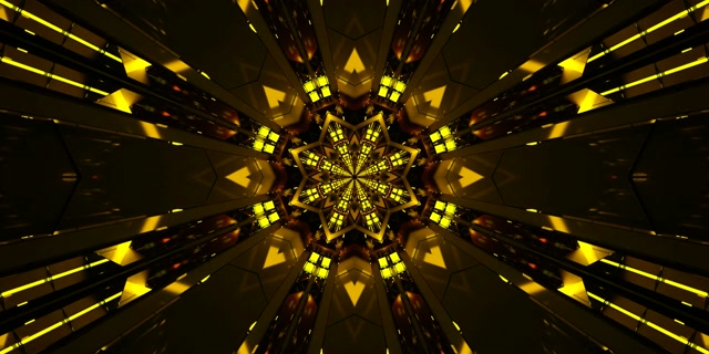 Vj loop Zlatna Zvezda Kaleidoskop Neon Tunel 2:1 Univisium 60fps Čuvar Ekrana