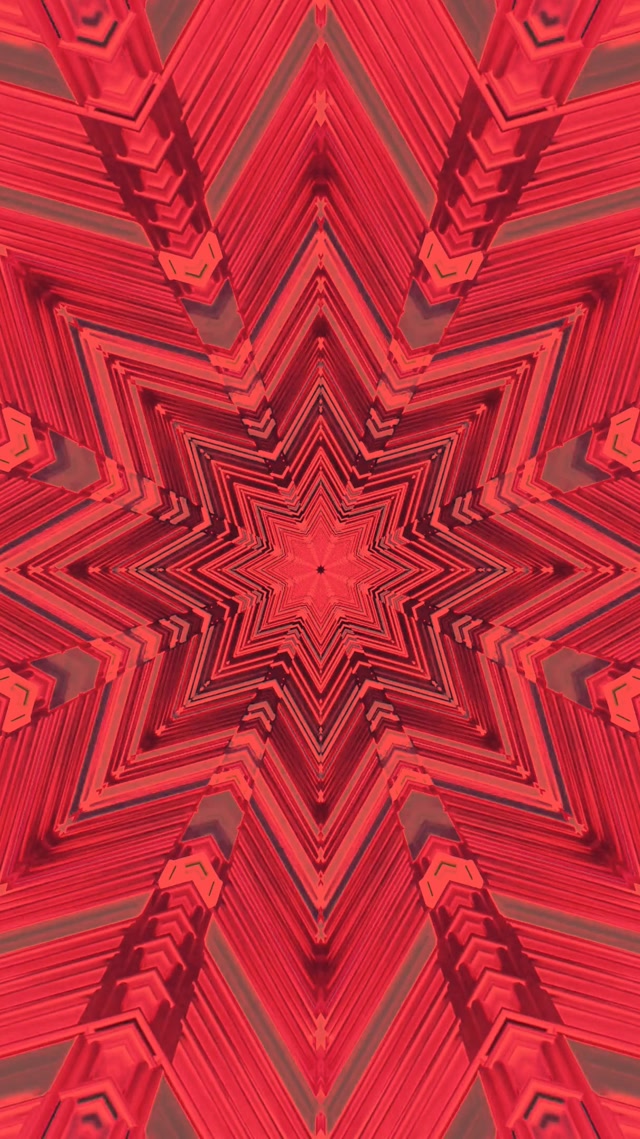 Crvena Zvezda Kaleidoskop Neon Tunel VJ Loop 9:16 Reels 60fps Čuvar Ekrana