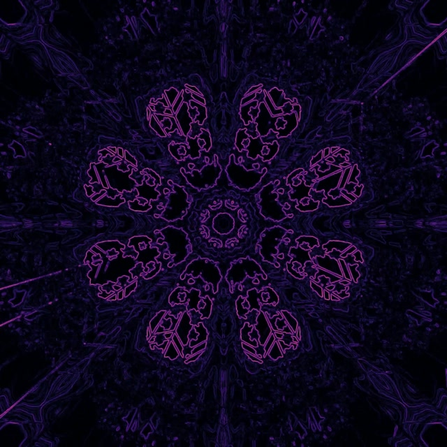 Neon Tunel Ljubičasti Kaleidoskop VJ Loop 1:1 Square 60fps Screensaver