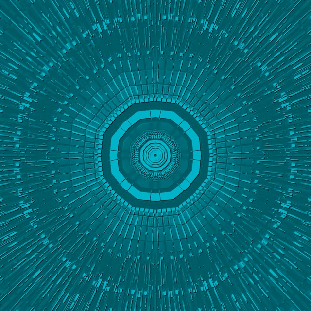 Teal Oktagon Neon Tunel VJLoops 1:1 Kvadrat 60fps Čuvar Ekrana