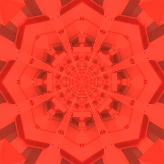 Neon Tunel Crveni Kaleidoskop Prasak VJ Loop 1:1 Kvadrat 60fps Čuvar Ekrana