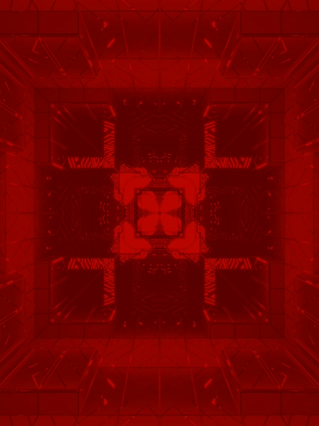 Red Neon Tunnel Kaleidoscope 3:4 iPad 60fps VJ Loop Screensaver