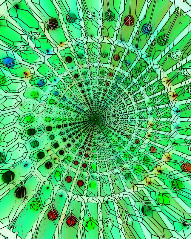 Zeleni Neon Tunel Čuvar Ekrana PC 60fps VJ Loop 4:5 Instagram