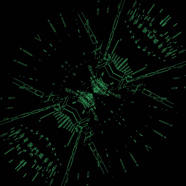 Neon Tunel Zeleno Kolo Eksplozija 1:1 Square 60fps Čuvar ekrana VJLoops