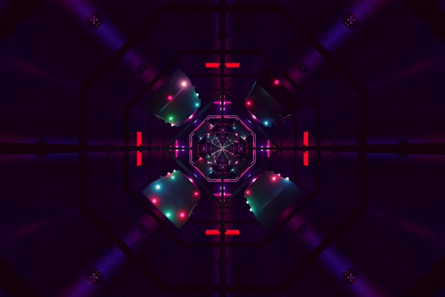 Neon Tunel Čuvar Ekrana 3:2 Surface 60fps VJ Loop Ljubičasta Crvena Svetla