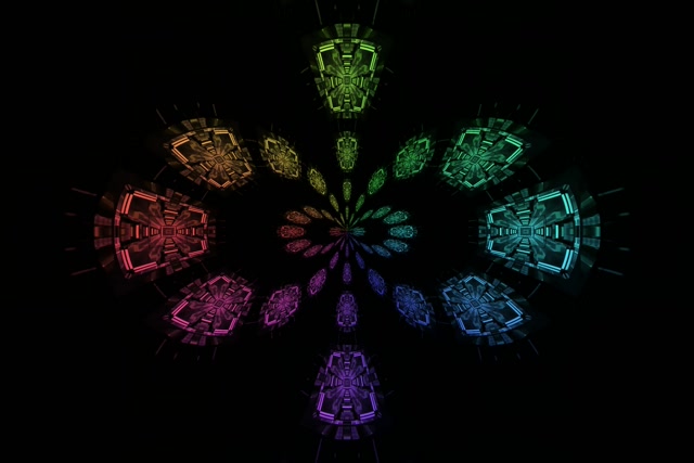 Neon Tunel Dužičasti Fraktalni Cvet VJ Loop 3:2 Surface 60fps Čuvar Ekrana