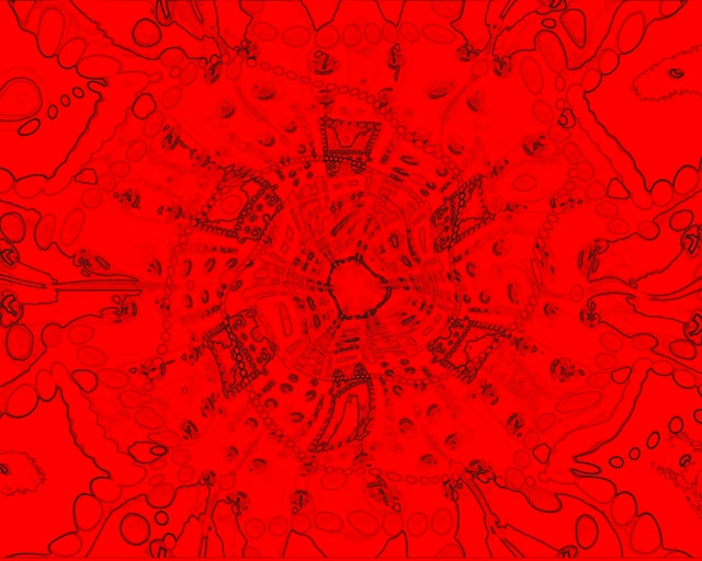 Crveni Neon Tunel Rotirajuća Zvezda Vorteks VJ Loop 60fps 5:4 industrial Screensaver