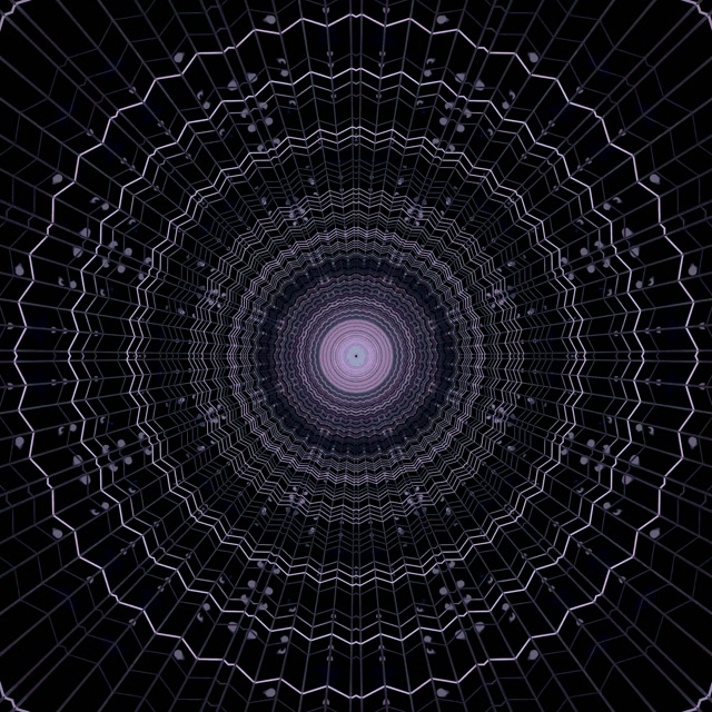 Neon Tunel Ljubičasta Paučina Vorteks VJ Loop 1:1 Square 60fps Čuvar Ekrana