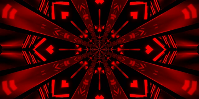 Crveni Neon Tunel Kaleidoskop Prasak VJ Loop 2:1 Univisium 60fps Čuvar Ekrana