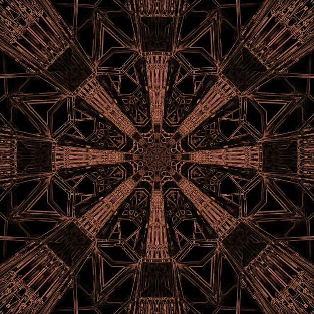 Neon Tunel Fraktalni Kaleidoskop Prasak VJ Loop 1:1 Kvadrat 60fps Čuvar Ekrana