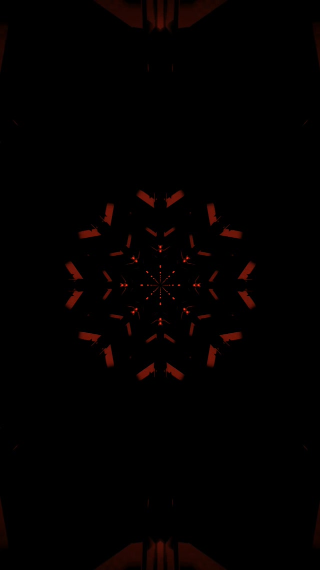 Crvena Fraktalna Snežna Pahulja Neon Tunel Vj Loop 9:16 Reels 60fps Čuvar Ekrana