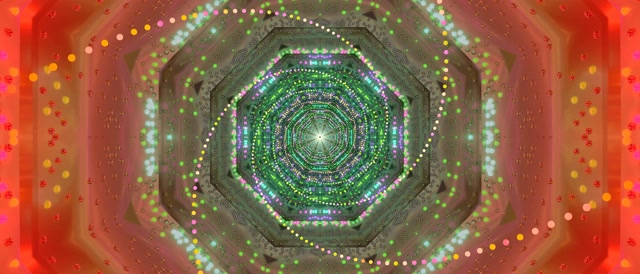 Neon Tunel Oktagon Zeleni Crveni 60fps 21:9 Ultrawide Screensaver VJ Loop