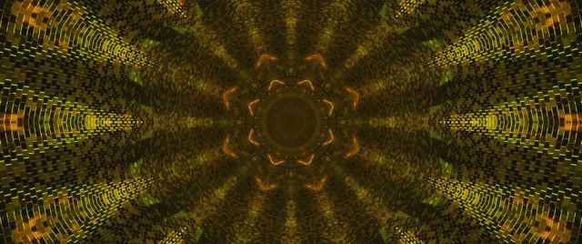 Neon Tunel Zlatni Kaleidoskop VJLoops 2.39:1 Cinemascope 60fps Čuvar Ekrana