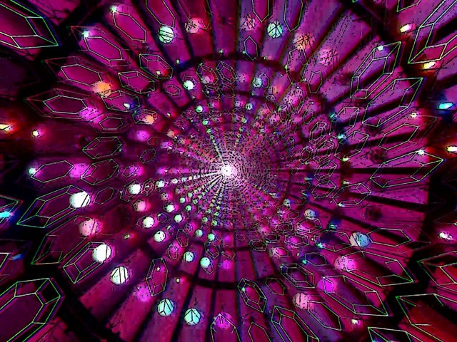 Neon Tunel Ljubičasti Kristal Čuvar Ekrana 4:3 Classic 60fps VJ Loop