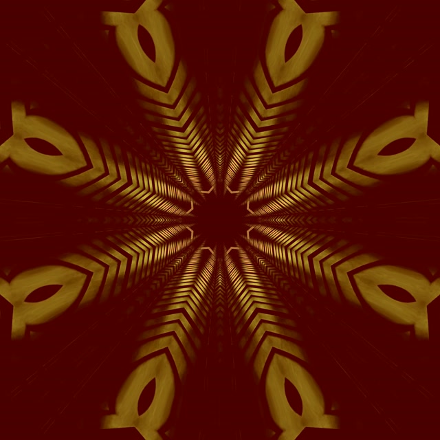 Neon Tunel Zlatni Kaleidoskop Mandala 1:1 Kvadrat 60fps Čuvar Ekrana VJ Loop