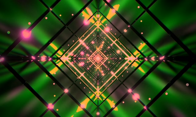 Neon Tunel Dijamant Mreža VJ Loop 5:3 Široki 60fps Čuvar Ekrana Zeleno Roze