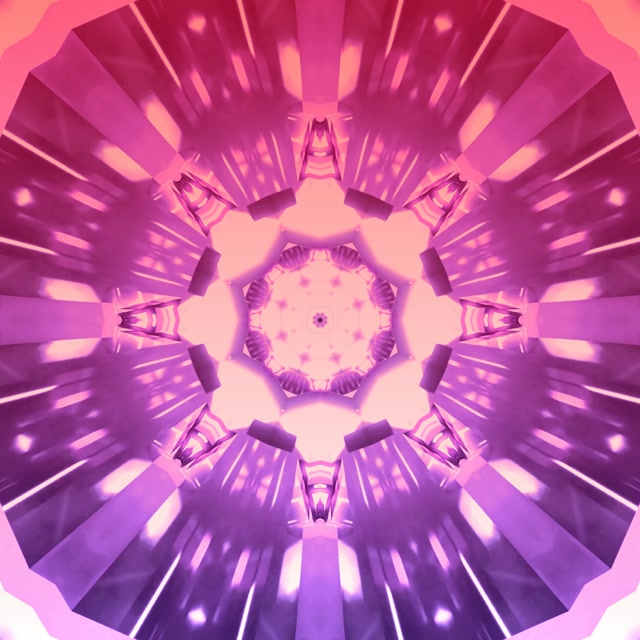 Neon Tunel Roze Ljubičasto Kaleidoskop Vj Loop 1:1 Kvadrat 60fps Čuvar Ekrana