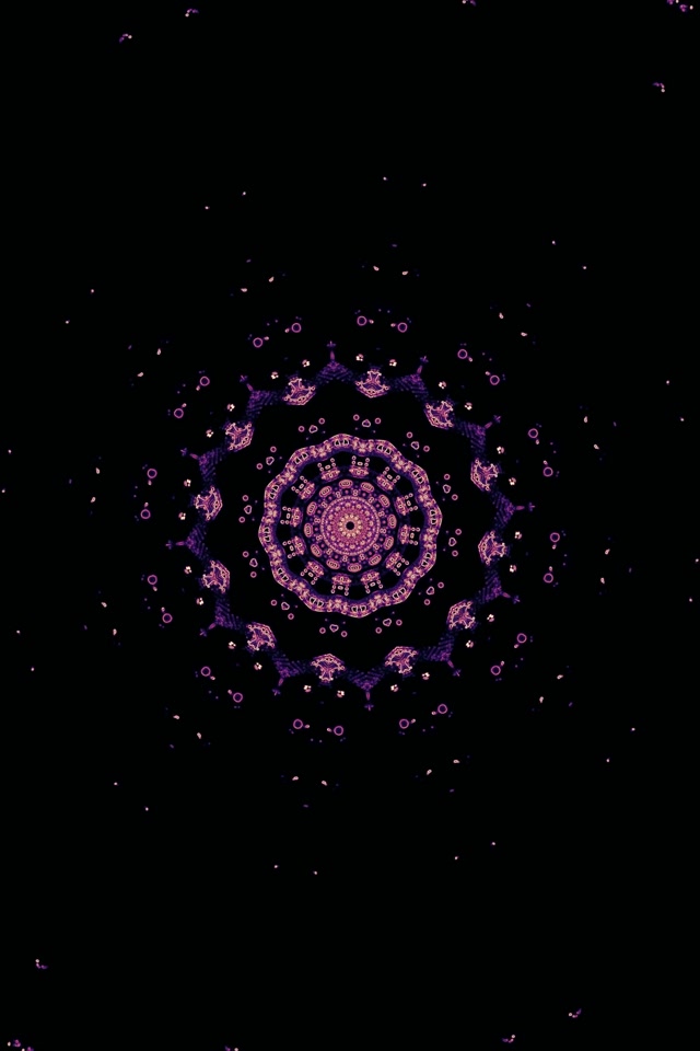 Neon Tunel Ljubičasti Fraktal Mandala VJ Loop 2:3 Foto Portret 60fps Čuvar Ekrana