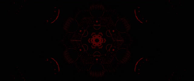 Crveni Zupčanik Mandala Neon Tunel 2.39:1 Cinemascope 60fps Čuvar Ekrana Vj Loop