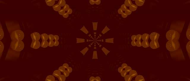 Vj loop Neon Tunnel Kaleidoscope Amber Burst 21:9 Ultrawide 60fps Screensaver