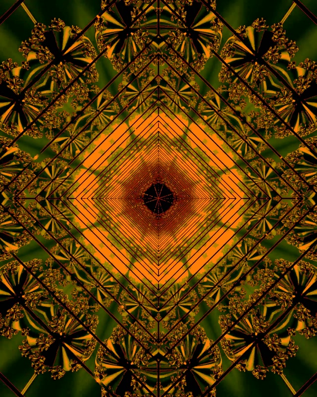 Neon Tunnel Orange Grön Diamant Skärmsläckare PC 60fps 4:5 Instagram VJ Loop