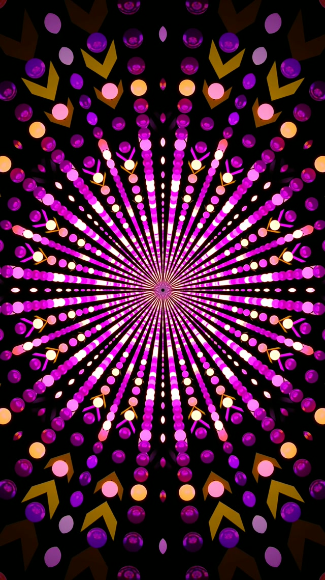 Neon Tunnel Radial Dot Burst VJ Loop 9:16 Reels 60fps Screensaver