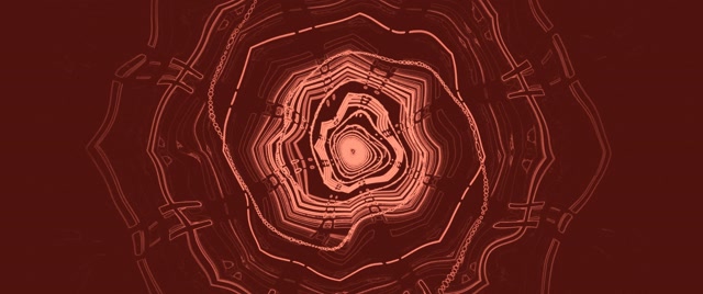 Red Neon Tunnel Spiral Octagon Vortex VJ Loop 2.39:1 Cinemascope 60fps Screensaver