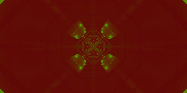 Neon Tunnel Green Octagon Vortex Vj Loop 2:1 Univisium 60fps Screensaver