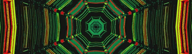 Neontunnel Grön Oktagon Skärmsläckare 32:9 Super Ultrawide 60fps VJ Loop