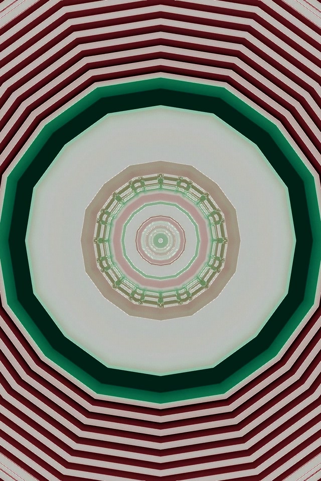 Neontunnel Karmosinröd Grön Oktagon Vortex 2:3 Photo Portrait 60fps Skärmsläckare VJ Loop