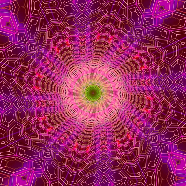 Neontunnel Rosa Hexagon Virvel Skärmsläckare 1:1 Square 60fps VJ Loop