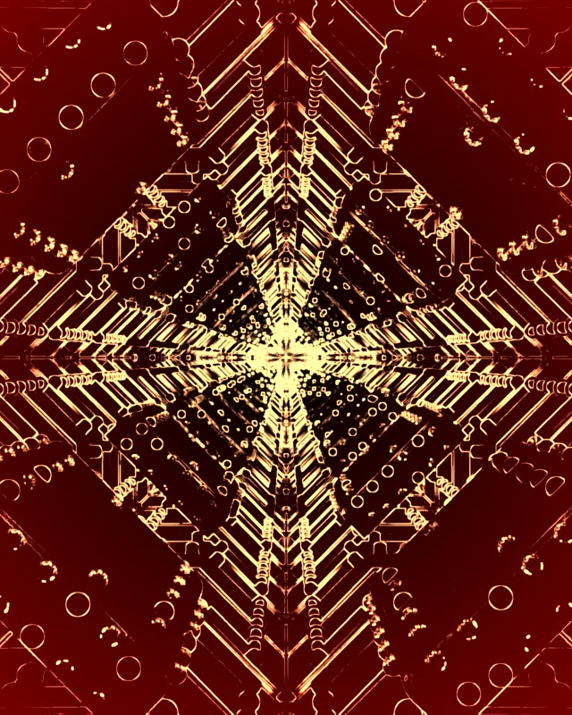 Golden Symmetrical Neon Tunnel Vortex | 4:5 Instagram | 60fps Screensaver Loop