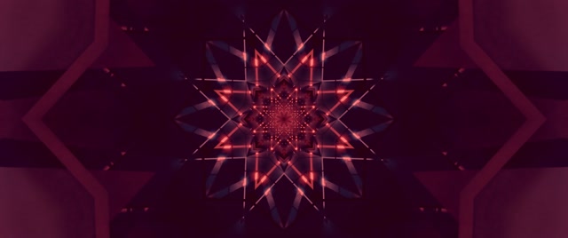 Neon Tunnel Red Star Kaleidoscope Vj Loop 2.39:1 Cinemascope 60fps Screensaver