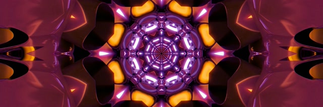 Lila Neontunnel Mandala Skärmsläckare VJ Loop 3:1 Triple Wide 60fps