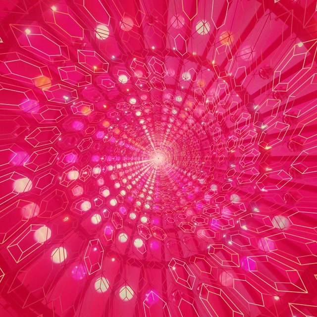 Neon Tunnel Rosa Kristall Virvel VJ Loop 1:1 Fyrkant 60fps Skärmsläckare