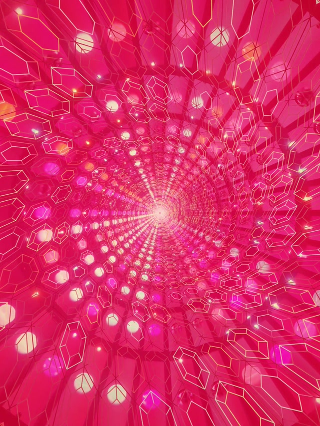 Neon Tunnel Rosa Kristall Virvel VJ Loop 60fps Skärmsläckare 3:4 iPad Stående