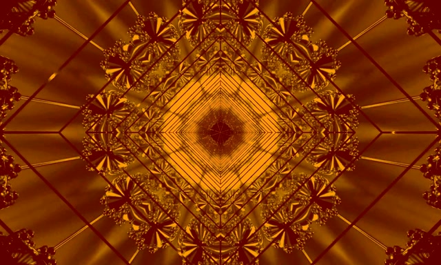 Gyllene Fraktal Neon Tunnel Skärmsläckare 5:3 Wide 60fps VJ Loop