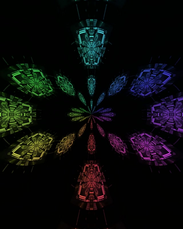 Neontunnel Regnbåge Kronblad Explosion VjLoops 4:5 Instagram 60fps Skärmsläckare