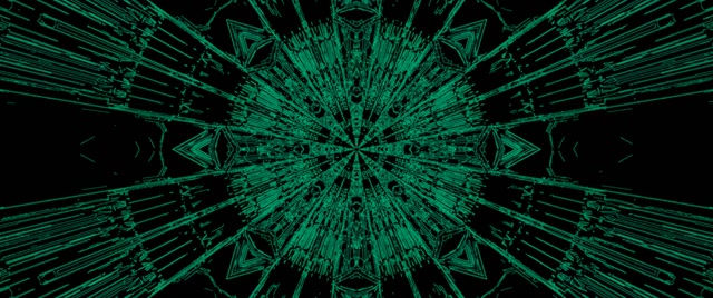 Neontunnel Grön Kaleidoskop Explosion Vj Loop 2.39:1 Cinemascope 60fps Skärmsläckare