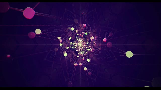 Abstrakt Lila Nätverk Anslutningar VJLoops - Digital Neural Webb Rörelse Bakg...