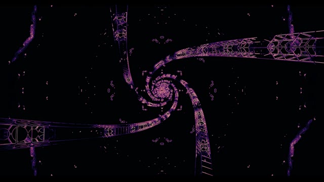 Lila Wireframe Galax Spiral - Abstrakt Kosmisk Rörelse Bakgrund Loop