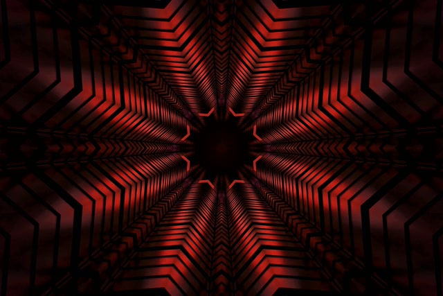 Neon Tunnel Röd Stjärna Kaleidoskop Vj Loop 3:2 Surface 60fps Skärmsläckare