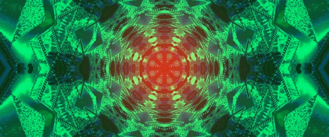 Neontunnel Fraktal Kaleidoskop Explosion 2.39:1 Cinemascope 60fps Skärmsläckare VJ Loop