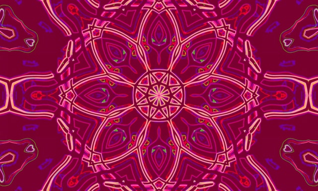 Neontunnel Mandala Kaleidoskop 5:3 bred 60fps Skärmsläckare Vj loop
